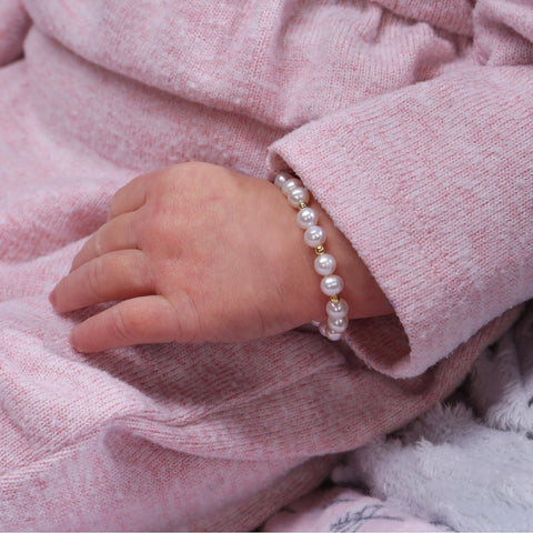 *14K Gold-Plated Pearl Baby Bracelet
