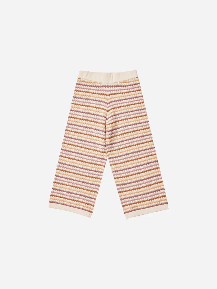 *Rylee + Cru Knit Wide Leg Pant | Honey Comb Stripe
