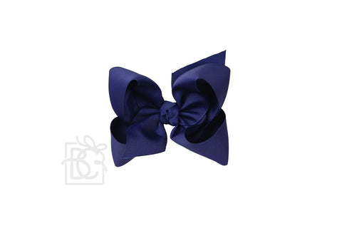 Small Grosgrain Solid Bow with Knot on Alligator Clip