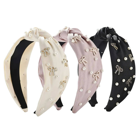 Knot Headband Pearl  Holiday