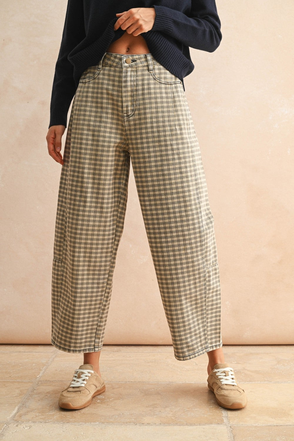 Miou Muse | Checkered Barrel Pant