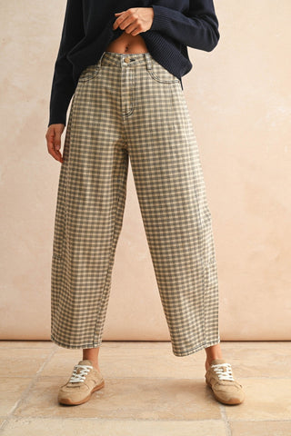Miou Muse | Checkered Barrel Pant