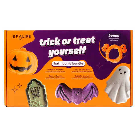 My Spa Life | Halloween Bath Bomb Bundle with Pumpkin Headband