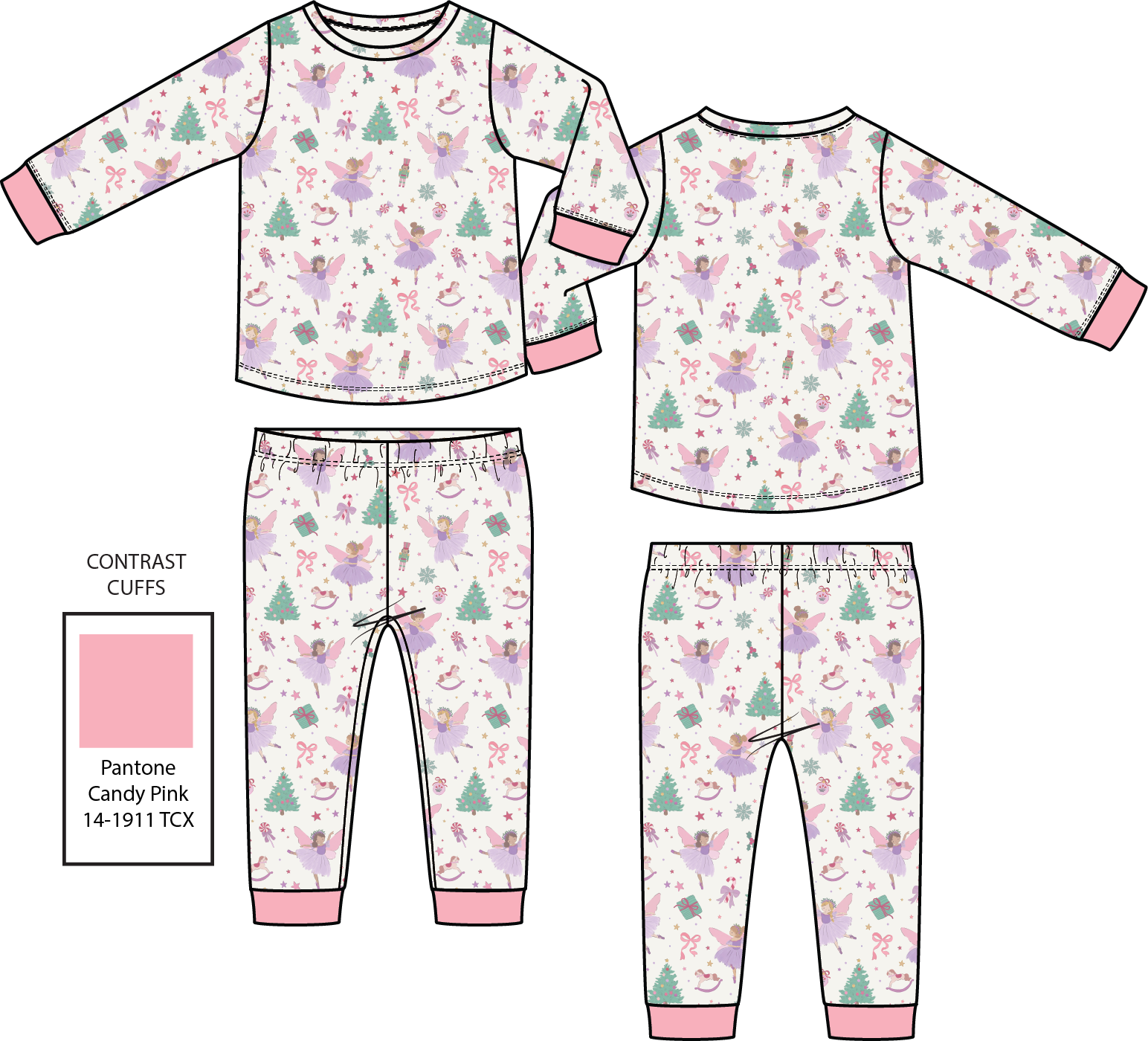 Sugar Plum Fairies - Long Sleeve Loungewear Set