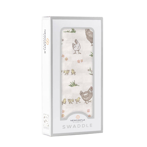 NC | Farm Chickens Bamboo Swaddle
