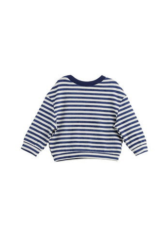Benjamin Long Sleeve Striped Ribbed Round Neckline Drop Shoulder Top