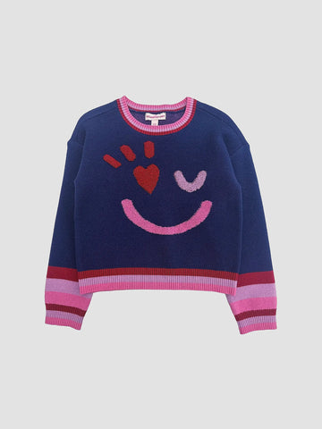 Chenille Smiley Face Sweater