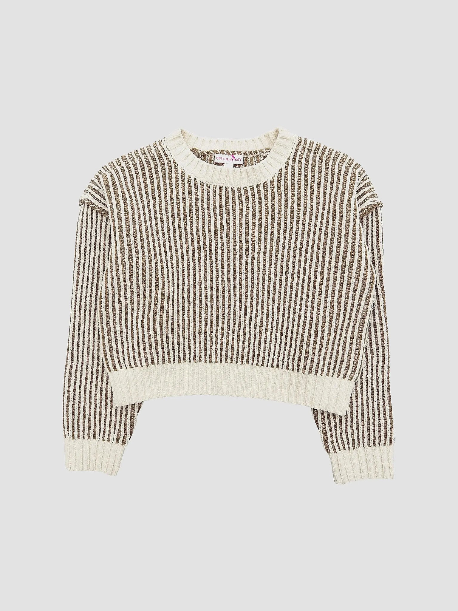 Girl's Striped Rib Knit Sweater