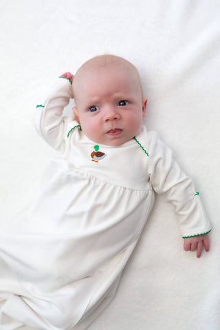 Pip Embroidered Gown - Mallard Duck