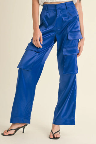 Reset By Jane Cassie Satin Cargo Pants