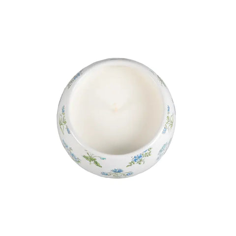 Garden Terrace Ceramic Blue Candle