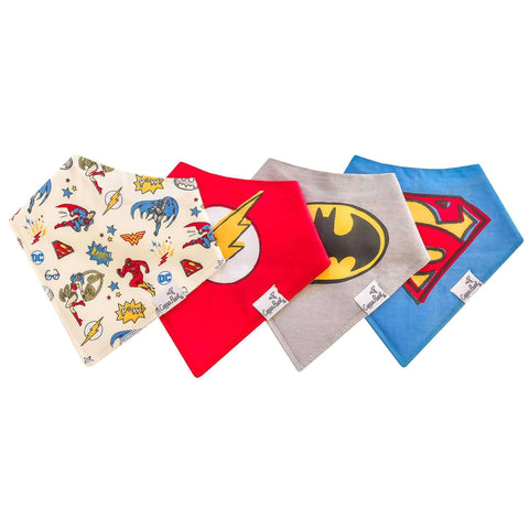 4 Pack Baby Bandana Bibs - Justice League