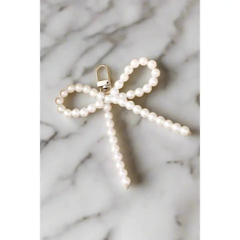 White Bow Purse Charm