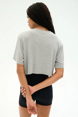 Splits59 | Djuna Oversized Crop Jersey Tee in Heather Grey