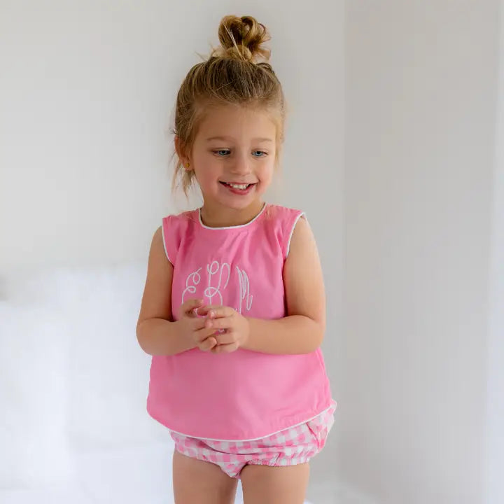 Girls Gingham Ruffled Trimmed Swing Bloomer Set