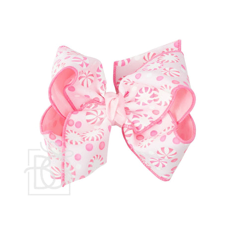 Peppermint Pastel Print Hair Bow on Alligator Clip