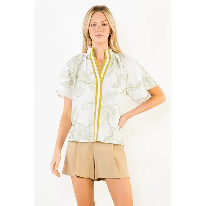 THML | Leaf Fluttered Top
