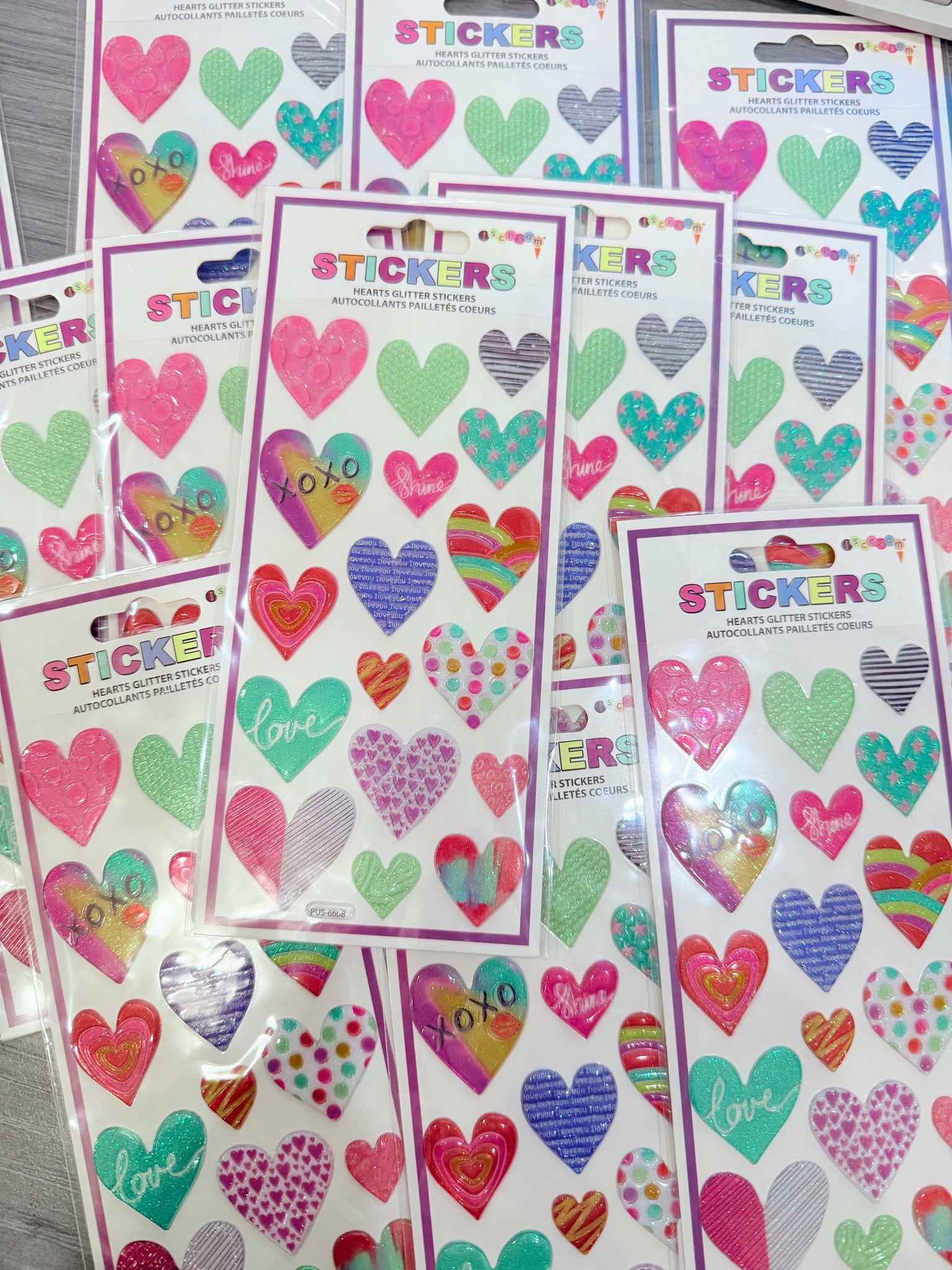 IScream | Heart Glitter Stickers