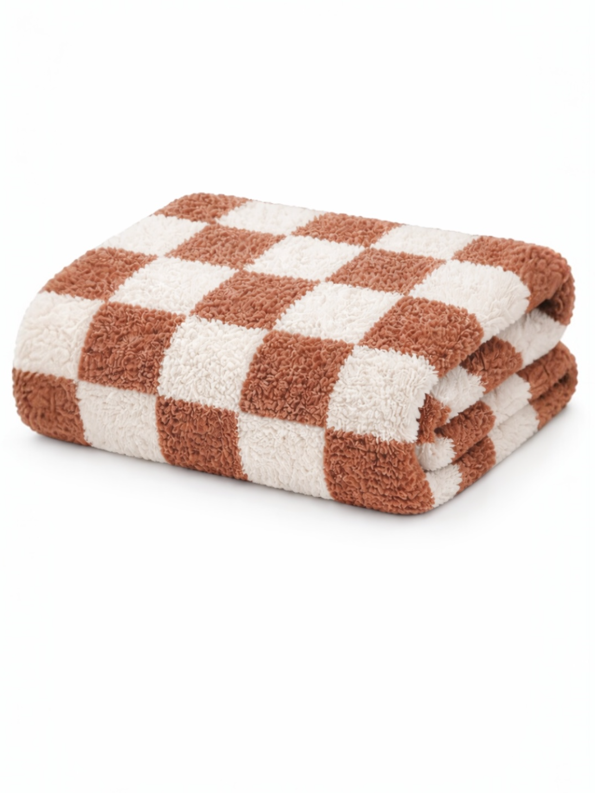 Phufy® Bliss Checkerboard Blanket, Nutmeg