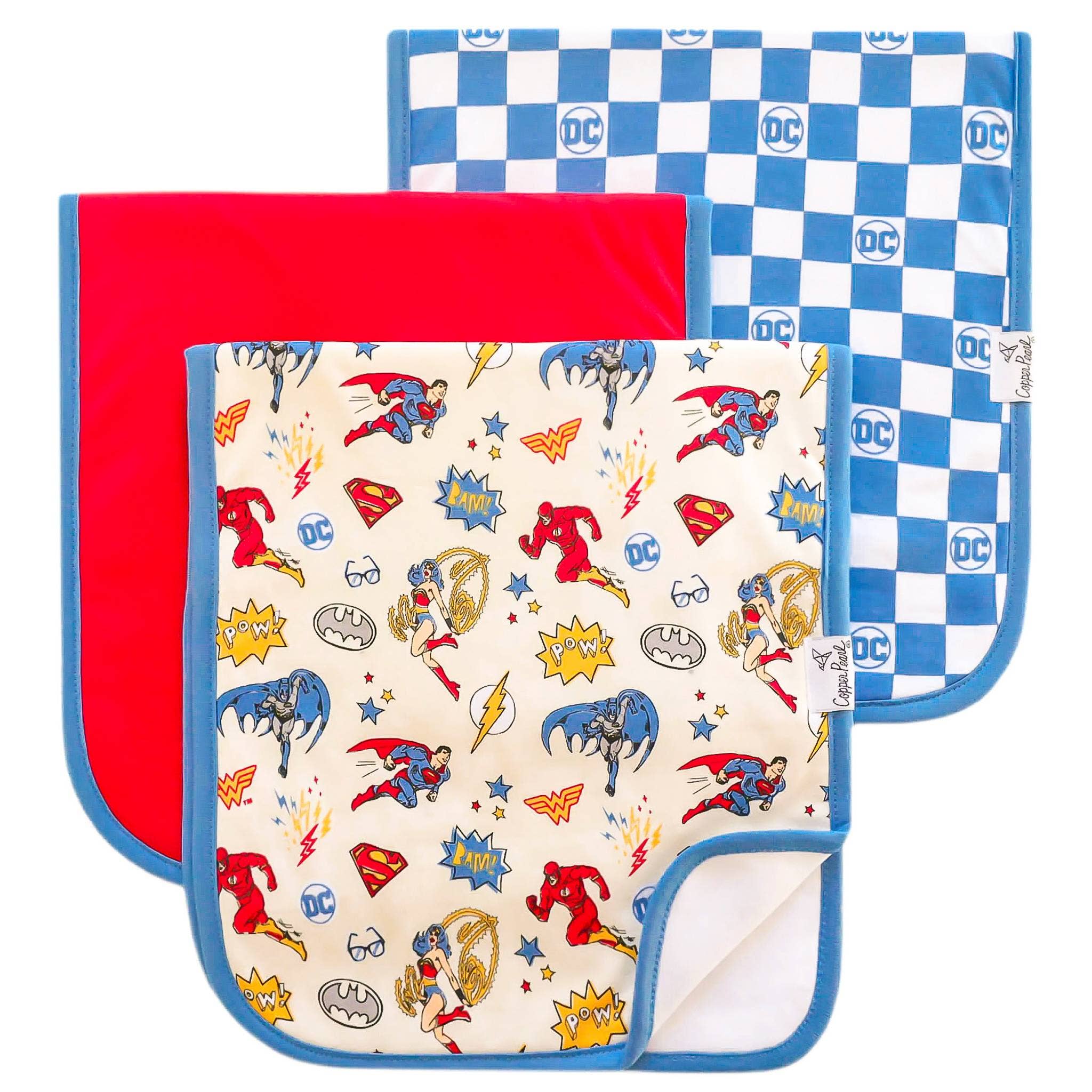 3 Pack Premium Burp Cloths - Justice League