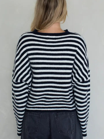Striped Button-Down Cardigan
