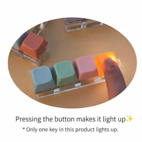 Pastel/Clear LED Tetris  Clicker Keyboard Keycap Keychain