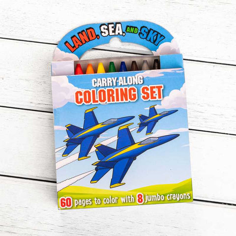 Land, Sea, and Sky: Carry-Along Coloring Set by Grace Baranowski
