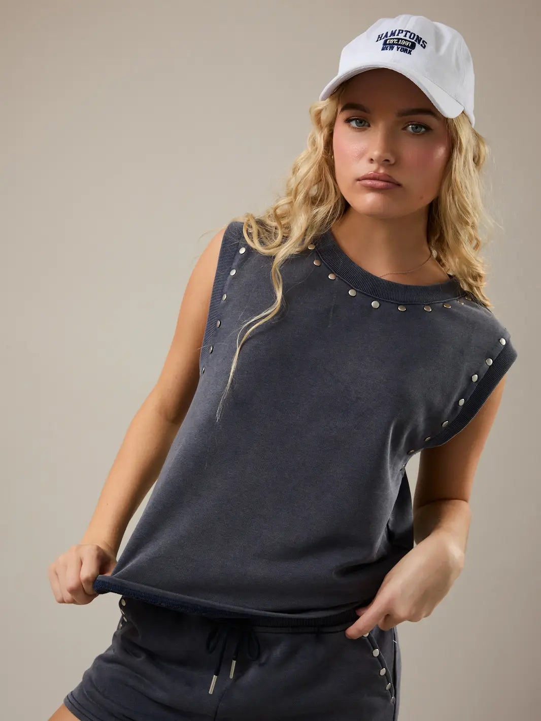 Sleeveless Top with Studs