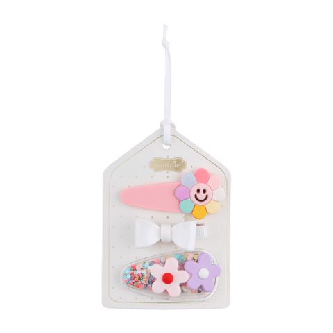 Mudpie | Pink Flower Spring Hair Clips