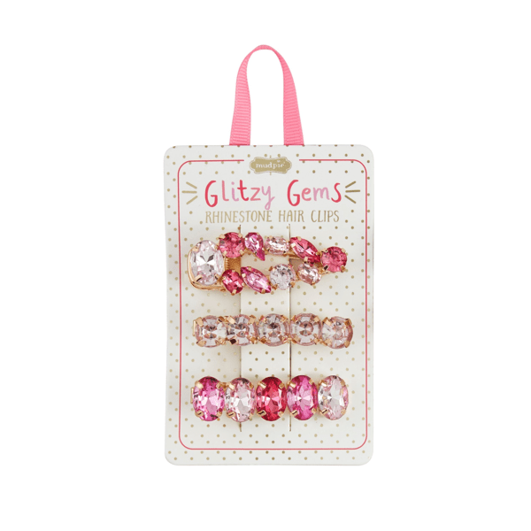Mudpie | Glitzy Gem Rhinestone Hair Clips
