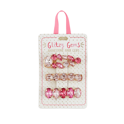 Mudpie | Glitzy Gem Rhinestone Hair Clips