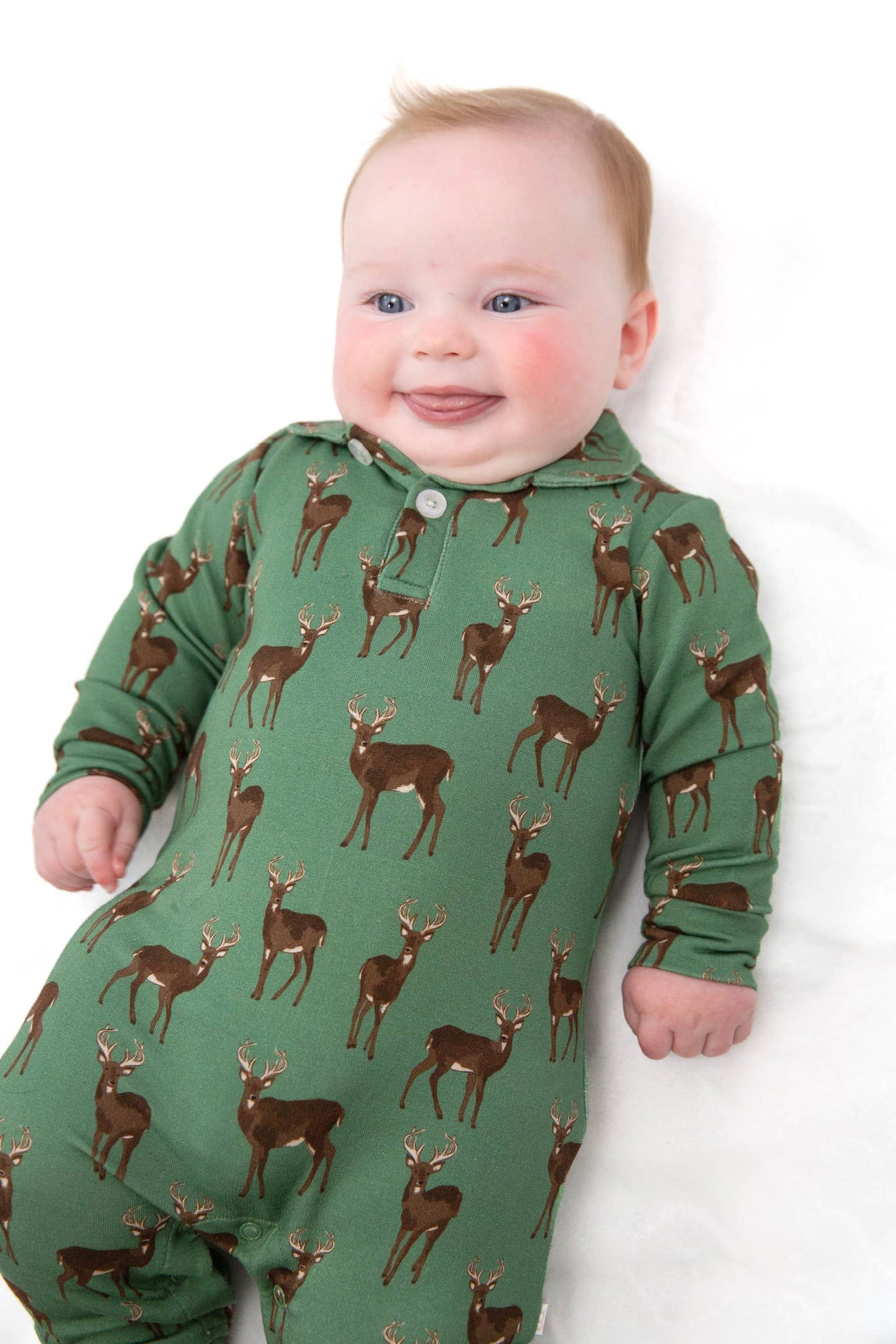 Deer - Sweatshirt Polo Romper