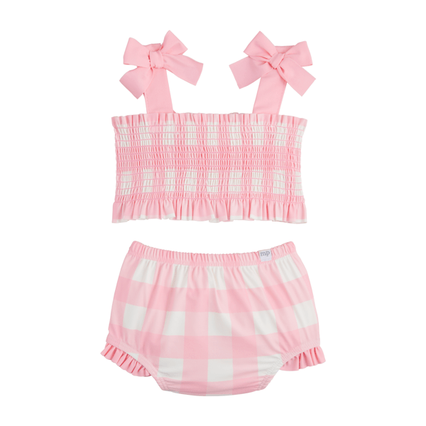 Mudpie | Girls Smocked Gingham Swimsuit