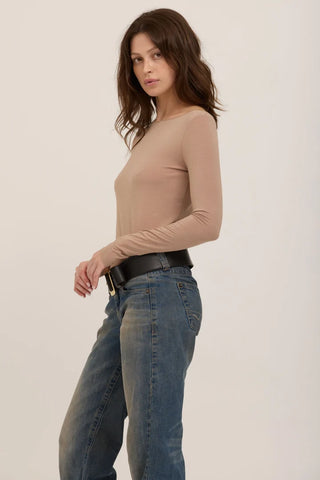 Project Social T | Vera Boatneck Shirt in Camel