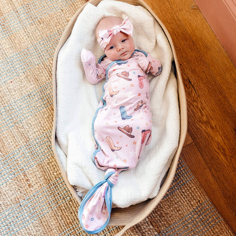 Newborn Knotted Gown - Cheyenne