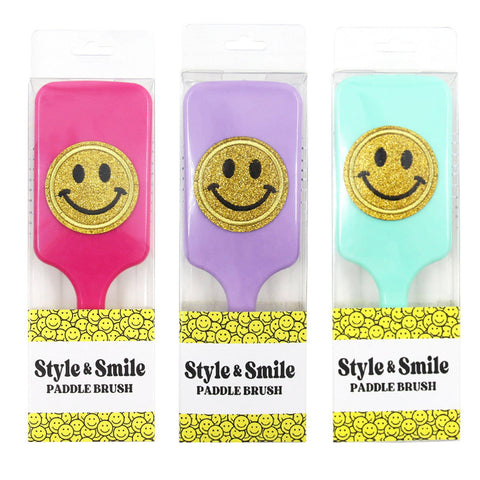 Glitter Smiley Face Hairbrush