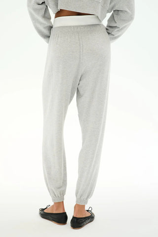 Splits59 | Andie Dual Waist Sweatpant in Heather Grey/White
