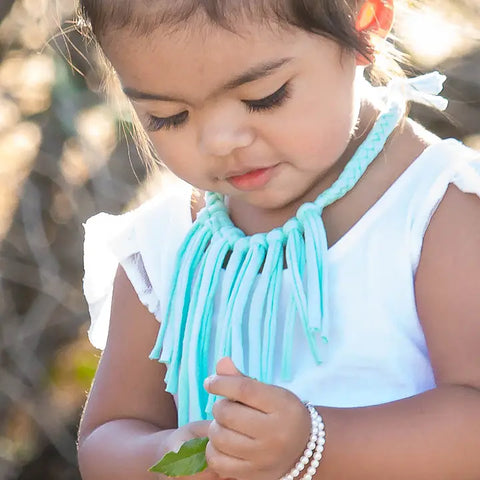 Girls Sterling Silver Double- Strand Kids Pearls Bracelet