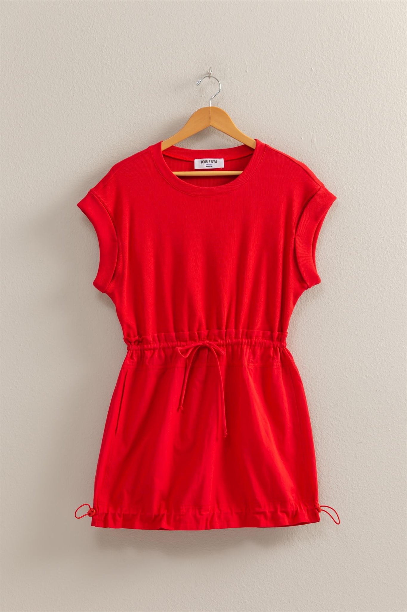 Shor Sleeve Elasticized Mini Dress