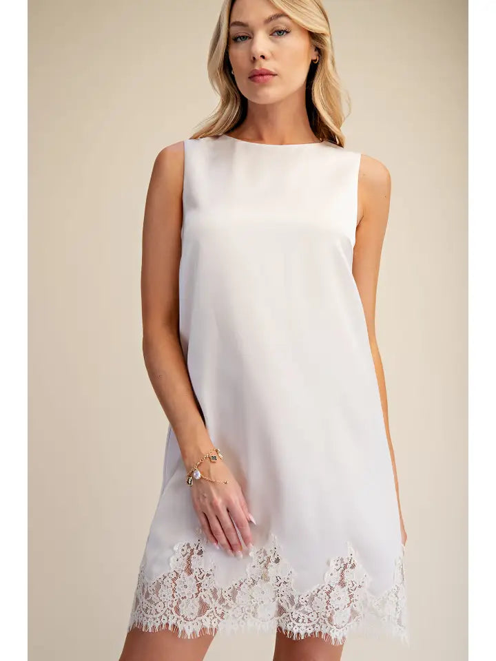 Round Neck Sleeveless Lace Dress