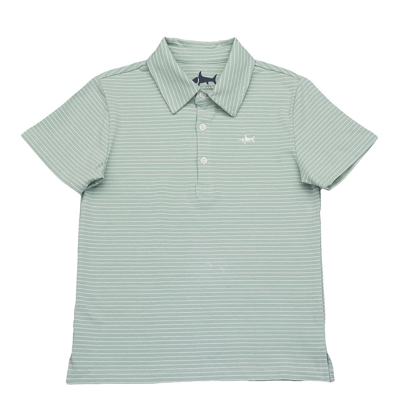 Saltwater Boys | Banks Boys SS Polo Seafoam/White Stripe 