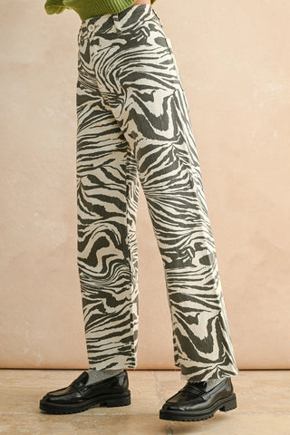 Zebra Print Stretch Pants