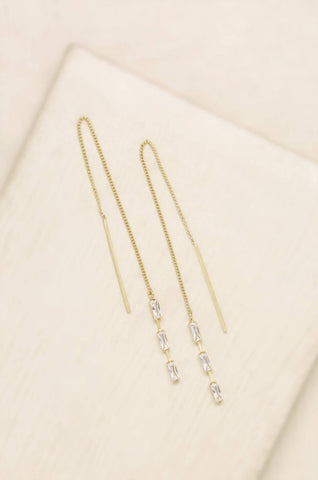 Crystal Baguette Threader Earrings