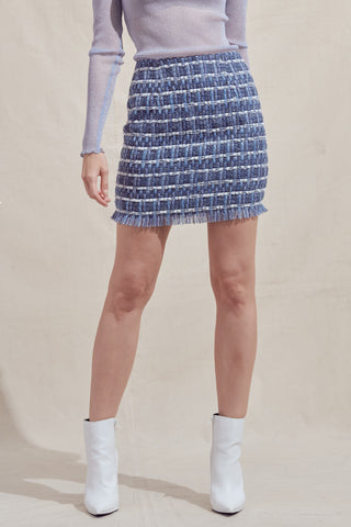 *Metallic Tweed Mini Skirt