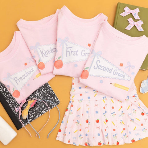 First Grade Bow Pennant Short Sleeve T-Shirt