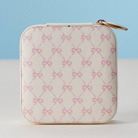 Bow Print Travel Jewelry Case