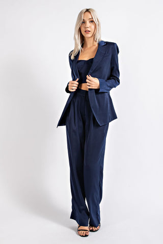 *Loose Fit Single Button-Down Blazer