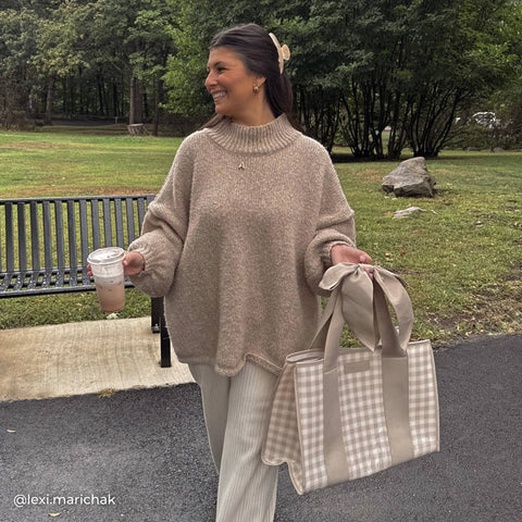 Case-Mate | Latte Gingham Bow Jelly Tote Bag