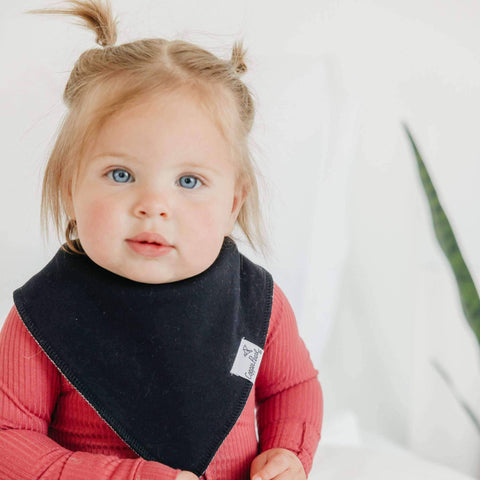 4 Pack Baby Bandana Bibs - Black Basics