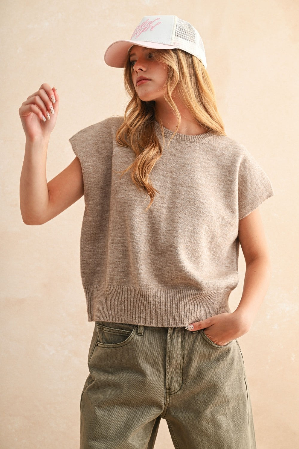 Loose Fit Sleeveless Sweater